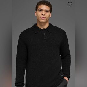 ALO Yoga Men’s “Textured Loose Terry” Long Sleeve Polo (L)